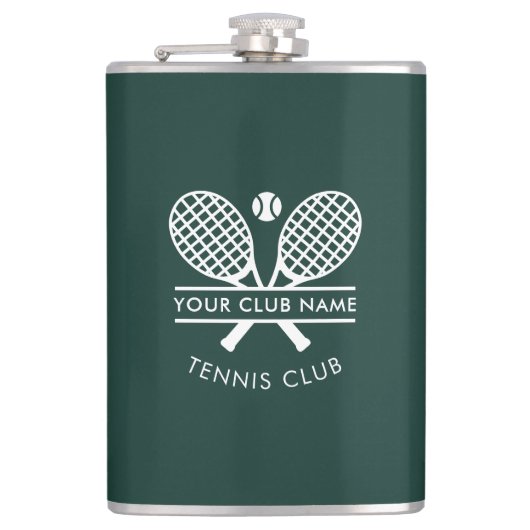 Country Club Name Tennis Team Coach Custom Flachmann (Vorderseite)