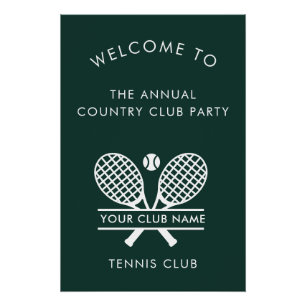 Country Club Name Tennis Team Veranstaltungen Will Poster