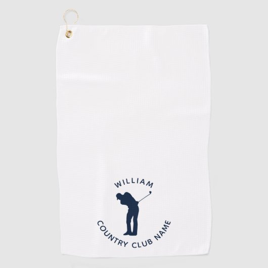 Country Club Spieler Navy Custom Golfhandtuch (Vorderseite)