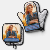 Country Cosy Hay Oven Mitt and Pot Holder Set (Vorderseite/Rückseite)