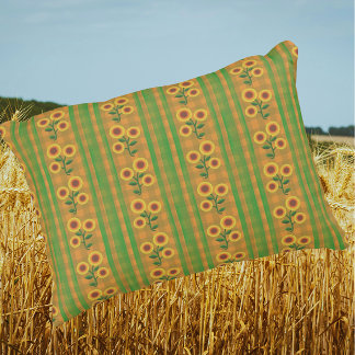 Country Cottage Brown Green Yellow Sunflowers Dekokissen