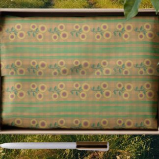 Country Cottage Brown Green Yellow Sunflowers Seidenpapier