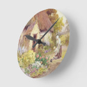 Country Cottage Runde Wanduhr (Winkel)