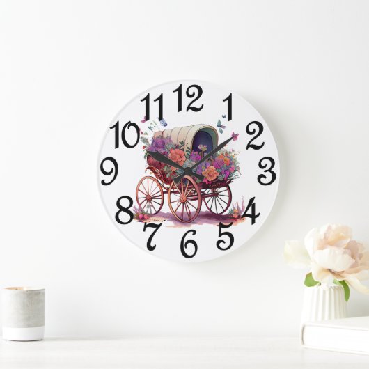 Country Covered Wagon  Große Wanduhr (Zuhause)