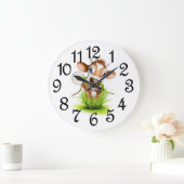 Country Cow Acrylic Wall Clock Große Wanduhr (Zuhause)