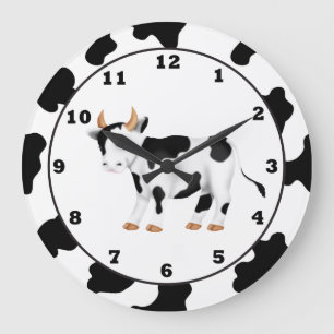 Country Cow Cartoon Clock Große Wanduhr