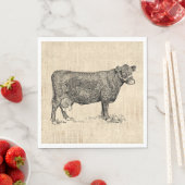 Country Cow Illustriert Art Serviette (Beispiel)