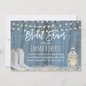 Country Cowboy Boots & Lantern Brautparty Einladung (Vorderseite)
