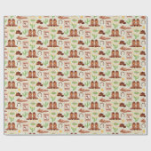 Country Cowboy Boots Stick Horse Wüste Western Geschenkpapier (Flach)