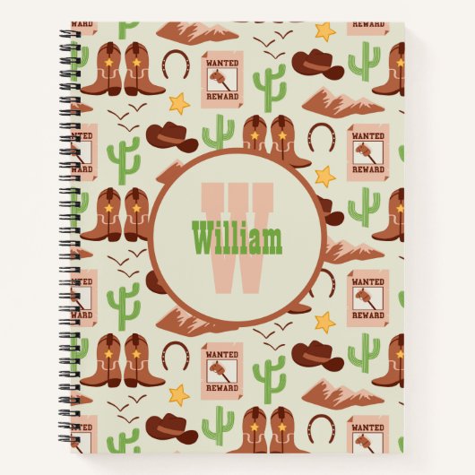 Country Cowboy Boots Stick Horse Wüste Western Notizblock (Vorderseite)