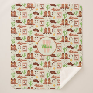 Country Cowboy Boots Stick Horse Wüste Western Sherpadecke