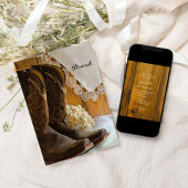 Country Cowboy Boots und Lace Post Wedding Brunch Einladung