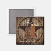 Country Cowboy Boots Western Wedding speichern das Magnet (Vorderseite/Rückseite)