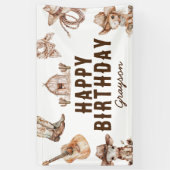 Country Cowboy Happy Birthday Banner (Vertikal)