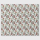 Country Cowboy Howdy Weihnachten Geschenkpapier (Flach)