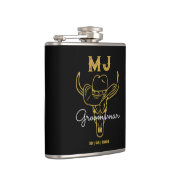 Country Cowboy Personalisierte Trauzeugen Monogram Flachmann (Rechts)