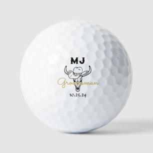 Country Cowboy Personalisierte Trauzeugen Monogram Golfball