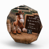 Country Cowboy Pferd Schwangerschaft Ankündigung Fotoblock (Rechts)