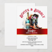 Country Cowboy Stiefel Wildblume Sommerblase Einladung (Vorne/Hinten)