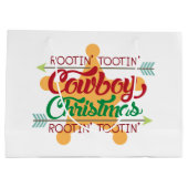 Country Cowboy Weihnachts-Party Große Geschenktüte (Rückseite)