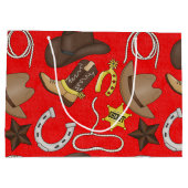 Country Cowboy Western große Geschenktasche Große Geschenktüte (Rückseite)
