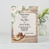 Country Cowboy Western Hochzeitseinladung Einladung (Stehend Vorderseite)