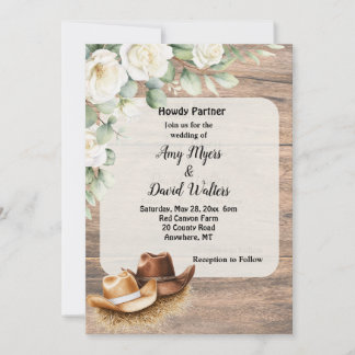 Country Cowboy Western Hochzeitseinladung Einladung