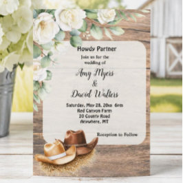 Country Cowboy Western Hochzeitseinladung Einladung