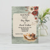 Country Cowboy Western Wedding Invitation (rust) Einladung (Stehend Vorderseite)