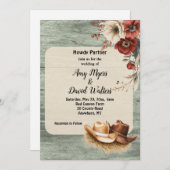 Country Cowboy Western Wedding Invitation (rust) Einladung (Vorne/Hinten)