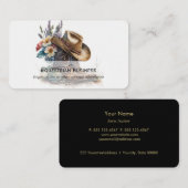 Country Cowgirl Boots Flower Hat Texas Visitenkarte (Vorne/Hinten)