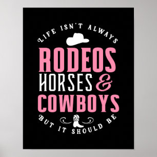 Country Cowgirl Rodeo Pferd Lover Cowboy Boots Hat Poster