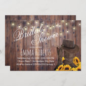 Country Cowgirl Rustic Sonnenblumen Brautparty Einladung (Vorne/Hinten)