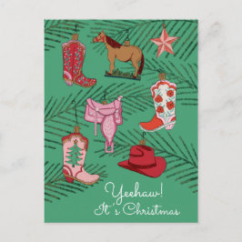 Country Cowgirl Weihnachtsschmuck Postcard Postkarte