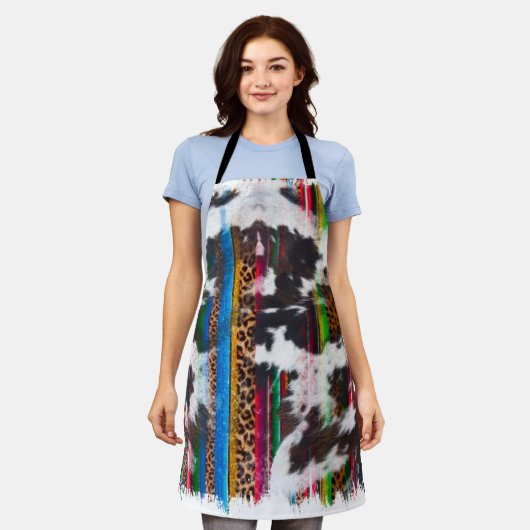 Country Cowhide Santa Fe Streifen Schürze (Getragen)