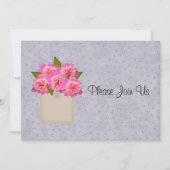 Country Crock of Peonies Wedding Einladung (Vorderseite)