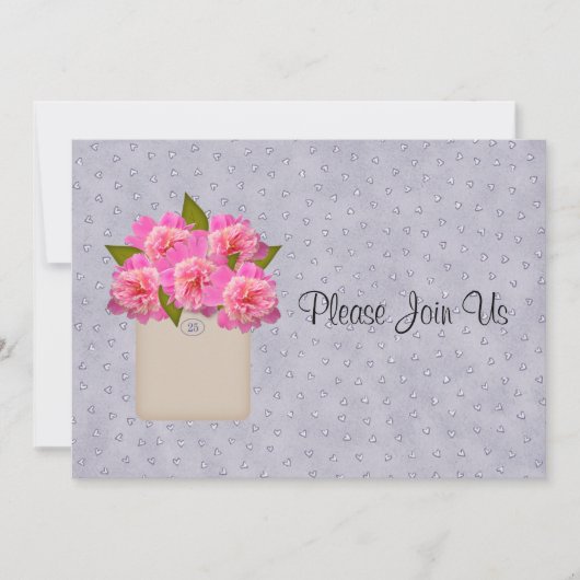 Country Crock of Peonies Wedding Einladung (Vorderseite)