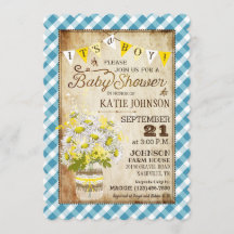 Country Daisies Gingham Karo Boy Baby Shower
