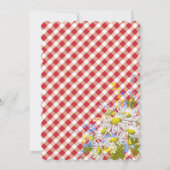 Country Daisies Gingham Karo Twins Baby Shower Einladung (Rückseite)