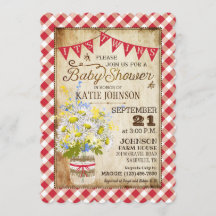 Country Daisies Gingham Karo Twins Baby Shower