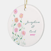 Country Daisies Niedlich Wedding Keepake Keramik Ornament (Links)