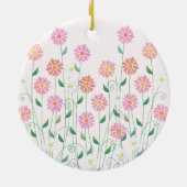 Country Daisies Niedlich Wedding Keepake Keramik Ornament (Hinten)