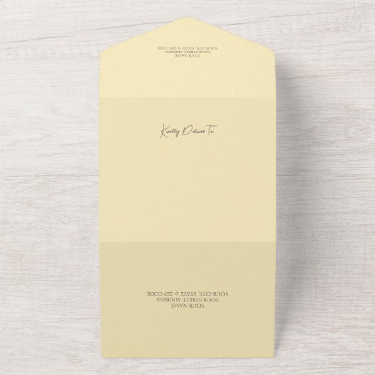 Country Daisies & Sunflowers auf Pale Gold QR Code All In One Einladung (Außenbereich)