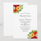 Country Daisies Wedding Einladung (Vorne/Hinten)