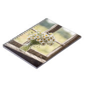 Country Daisy Bouquet im Fenster Notizblock (Linke Seite)