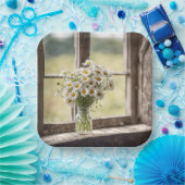 Country Daisy Bouquet im Fenster Pappteller (Party)