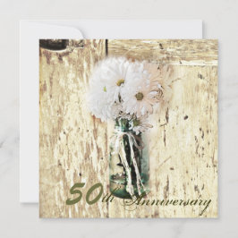 Country daisy Mauro 50. Hochzeitstag Einladung