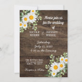 Country Daisy Spring Rustikale Blume Hochzeit einl Einladung (Vorderseite)