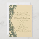 Country Damask Vintag Bridal Dusche Einladung (Rückseite)