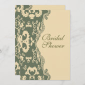 Country Damask Vintag Bridal Dusche Einladung (Vorne/Hinten)